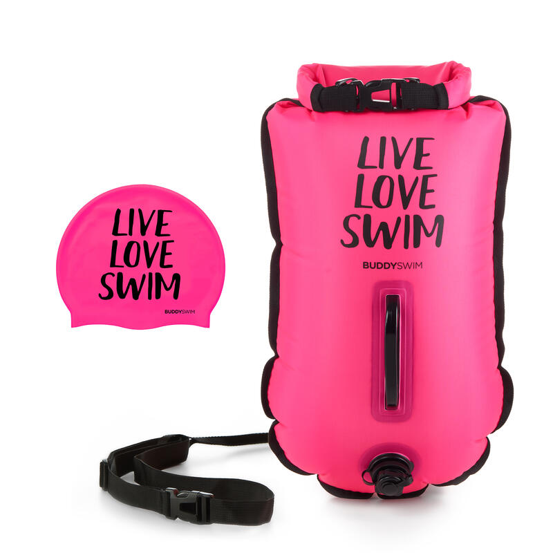 Bóia de segurança de água aberta LLS 20L rosa natação Pink BUDDY SPORT