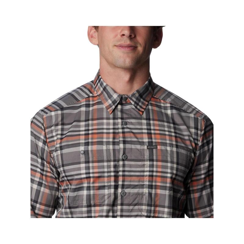Silver Ridge Utility Lite Plaid Long Sleeve Shirt férfi túraing - szürke