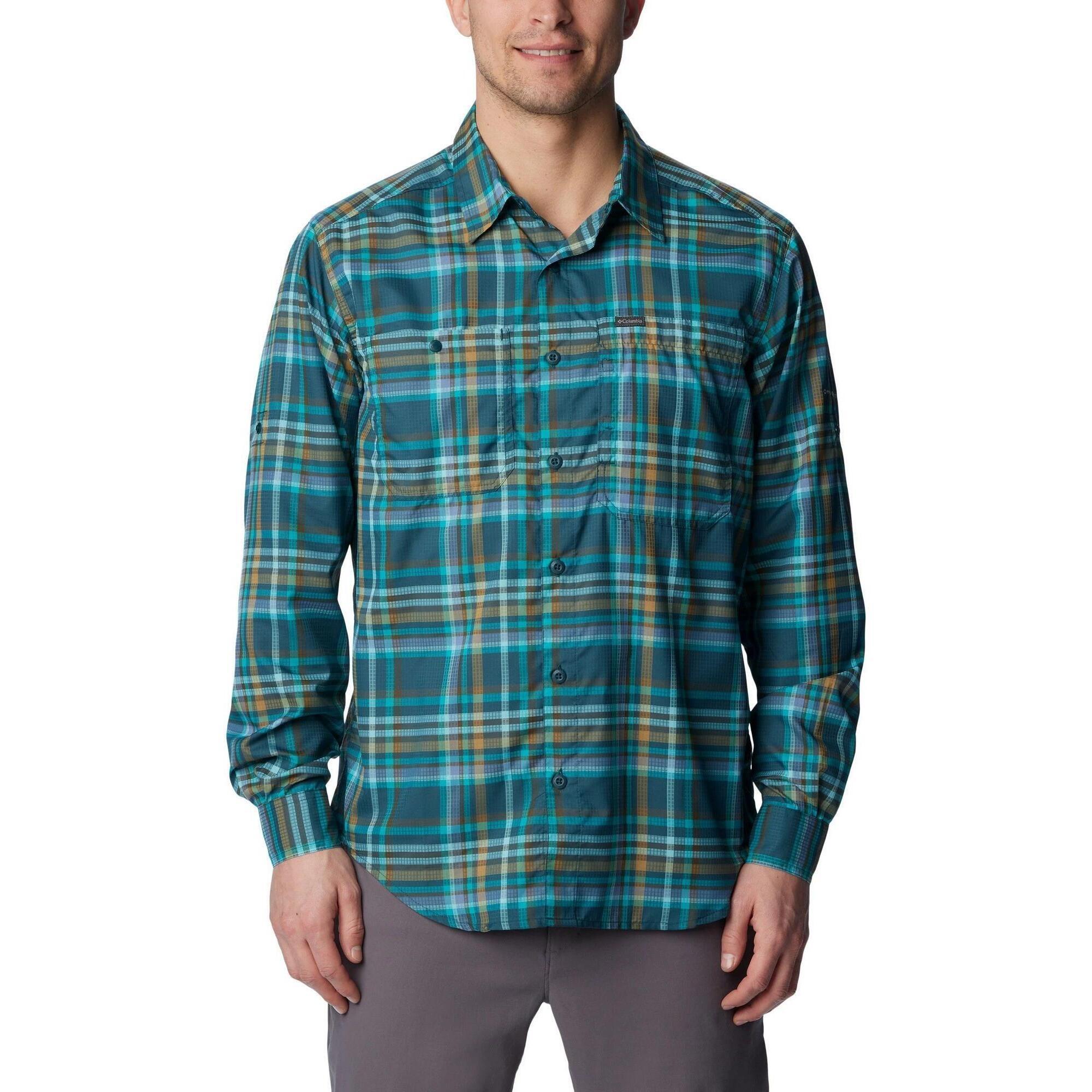 Columbia - Chemise De Randonnée Homme Silver Ridge Utility Lite Plaid - Chemise Manches Longues - Bleu|marron - S - Decathlon