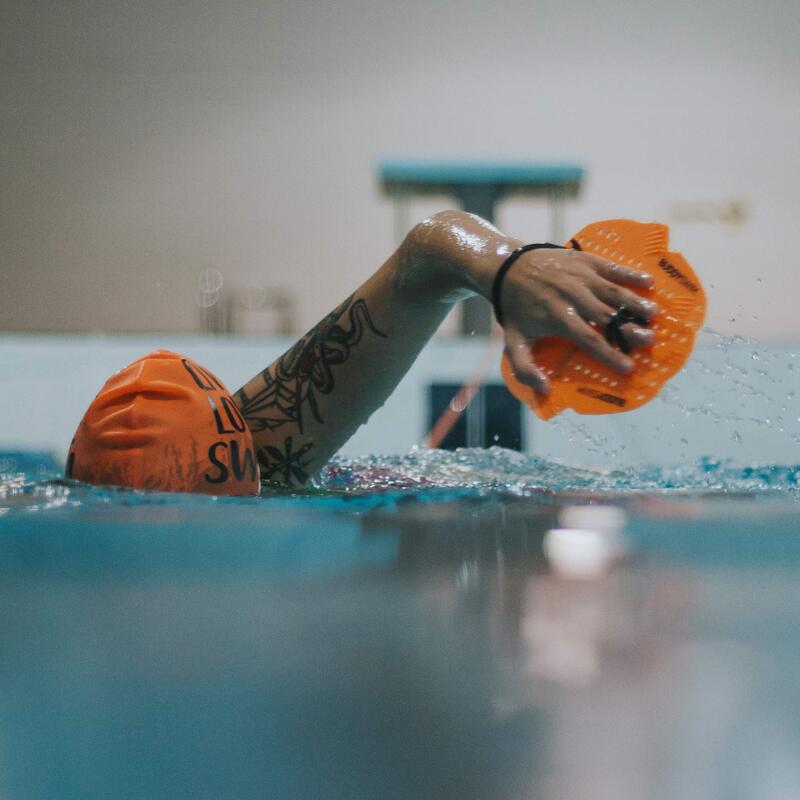 Pagaies de natation pour l'entraînement du haut du corps Buddyswim Orange
