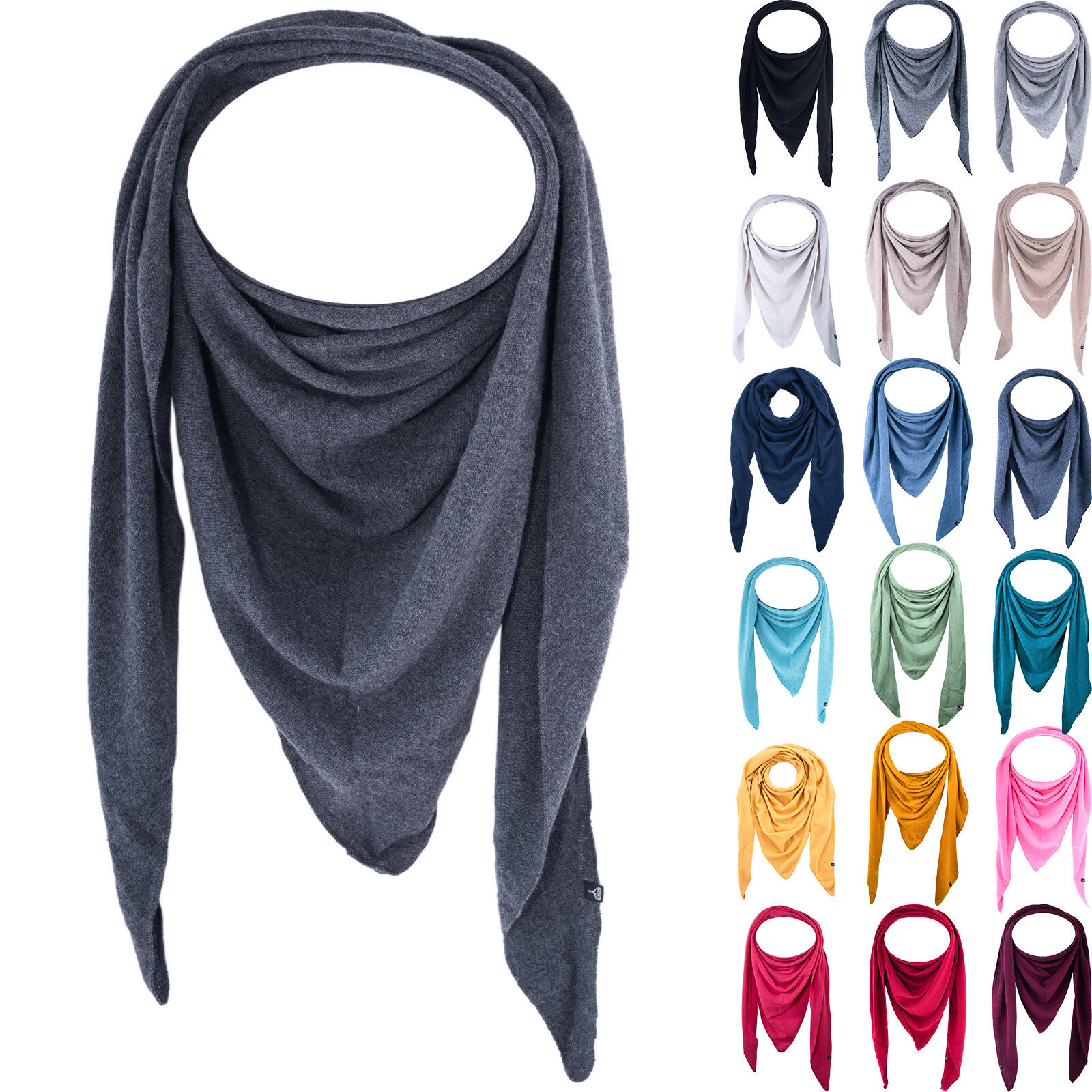 Wollen sjaal wig driehoekige gebreide unisex wintersjaal XL lamswol 5/5