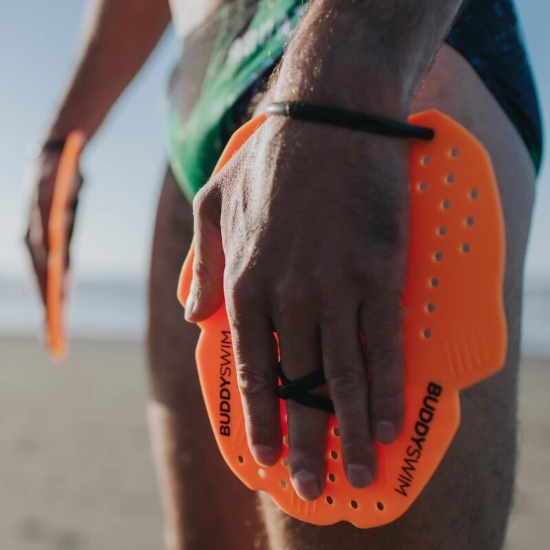 Palas de Natación para Entrenamiento del Tren Superior Buddyswim Naranja.