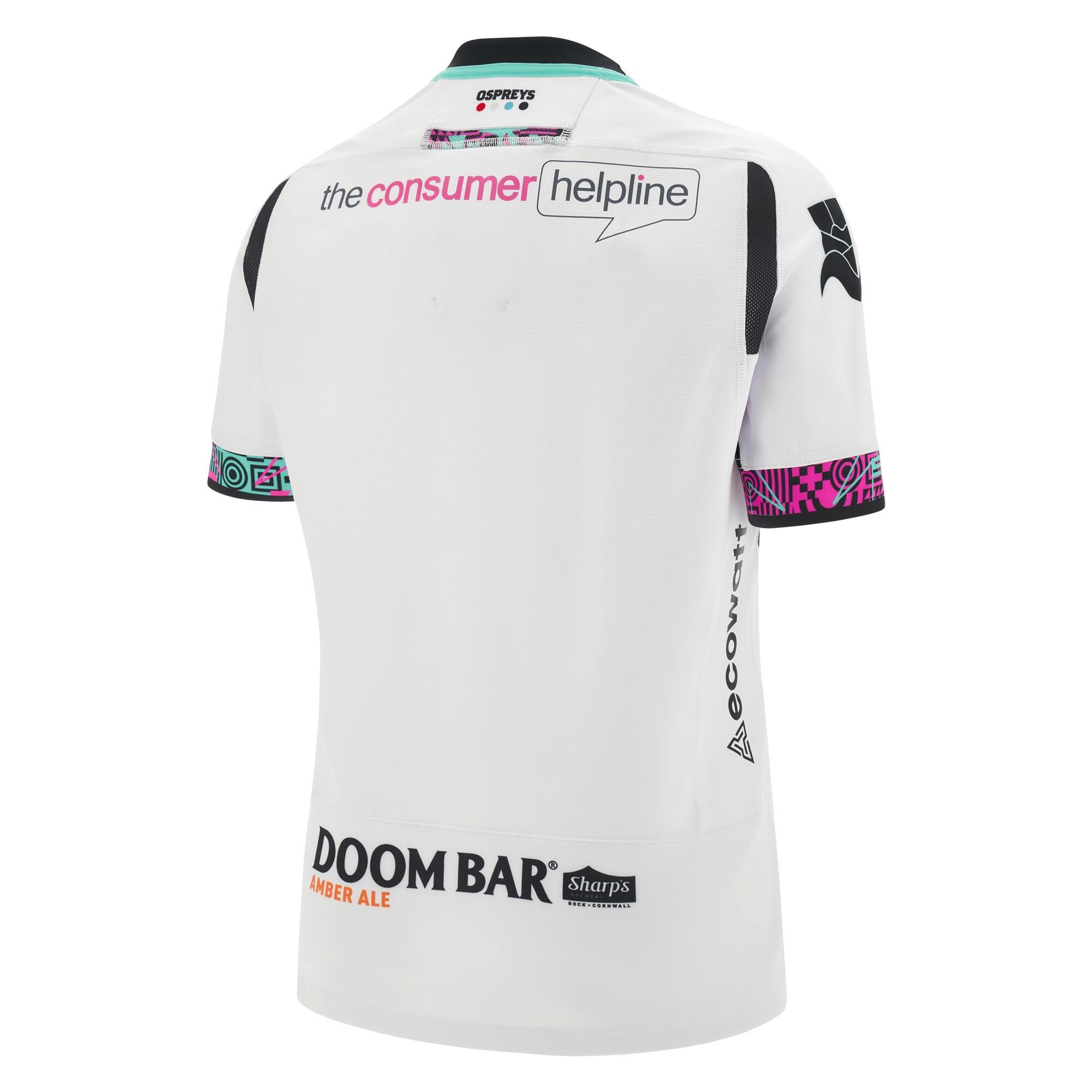 Macron Ospreys 23/24 Mens Away Rugby Shirt Slim Fit 2/6