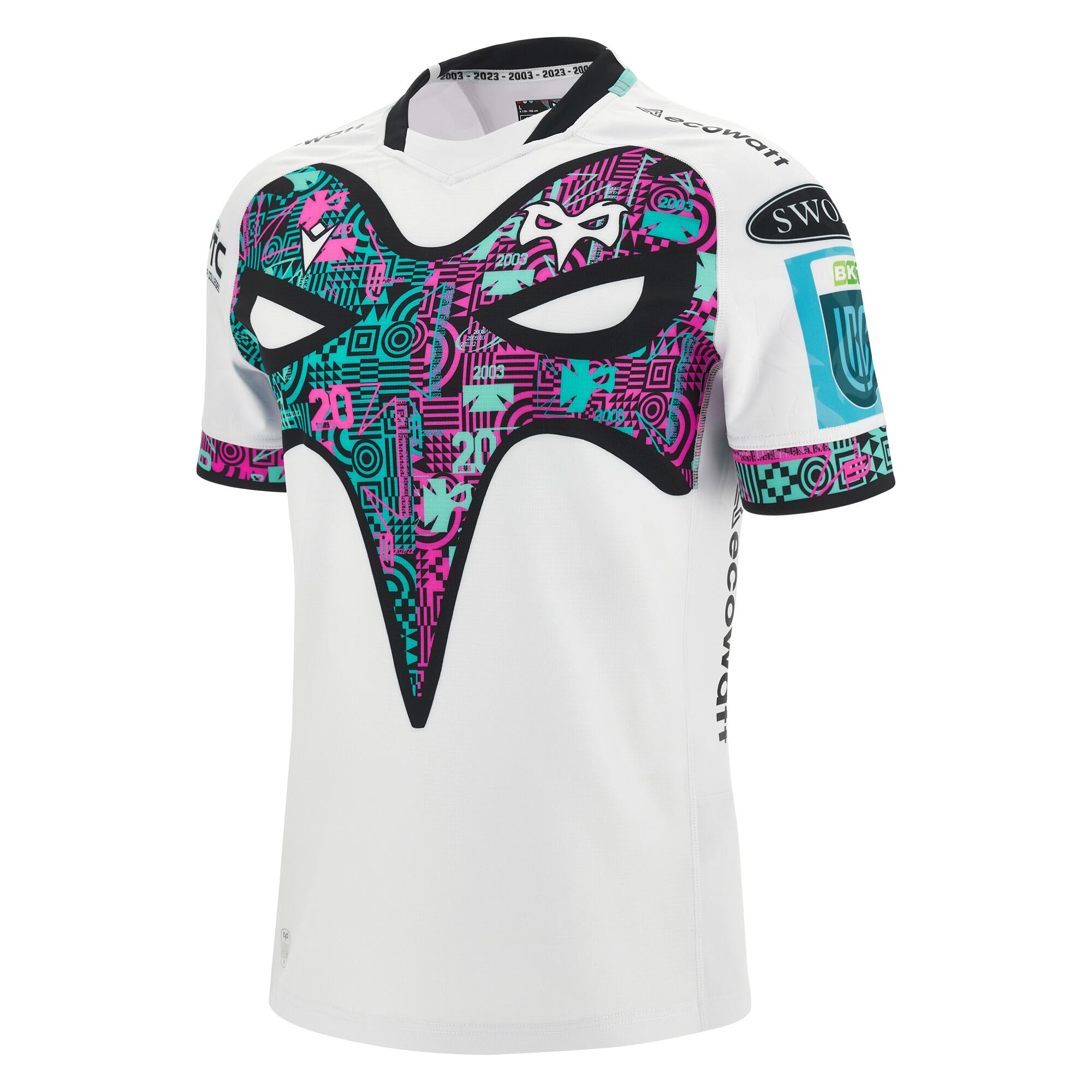 Macron Ospreys 23/24 Mens Away Rugby Shirt Slim Fit 1/6