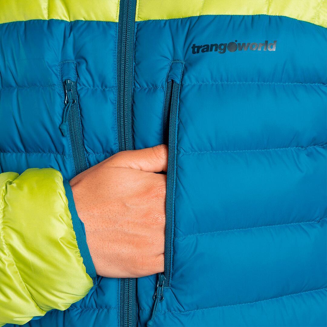 Plumífero para Hombre Trangoworld Cerces Azul/Verde/Negro 235g 800cuin 6/7