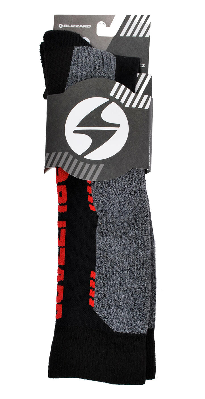 Skarpety narciarskie Blizzard Wool Sport Ski Merino black/red 4/4
