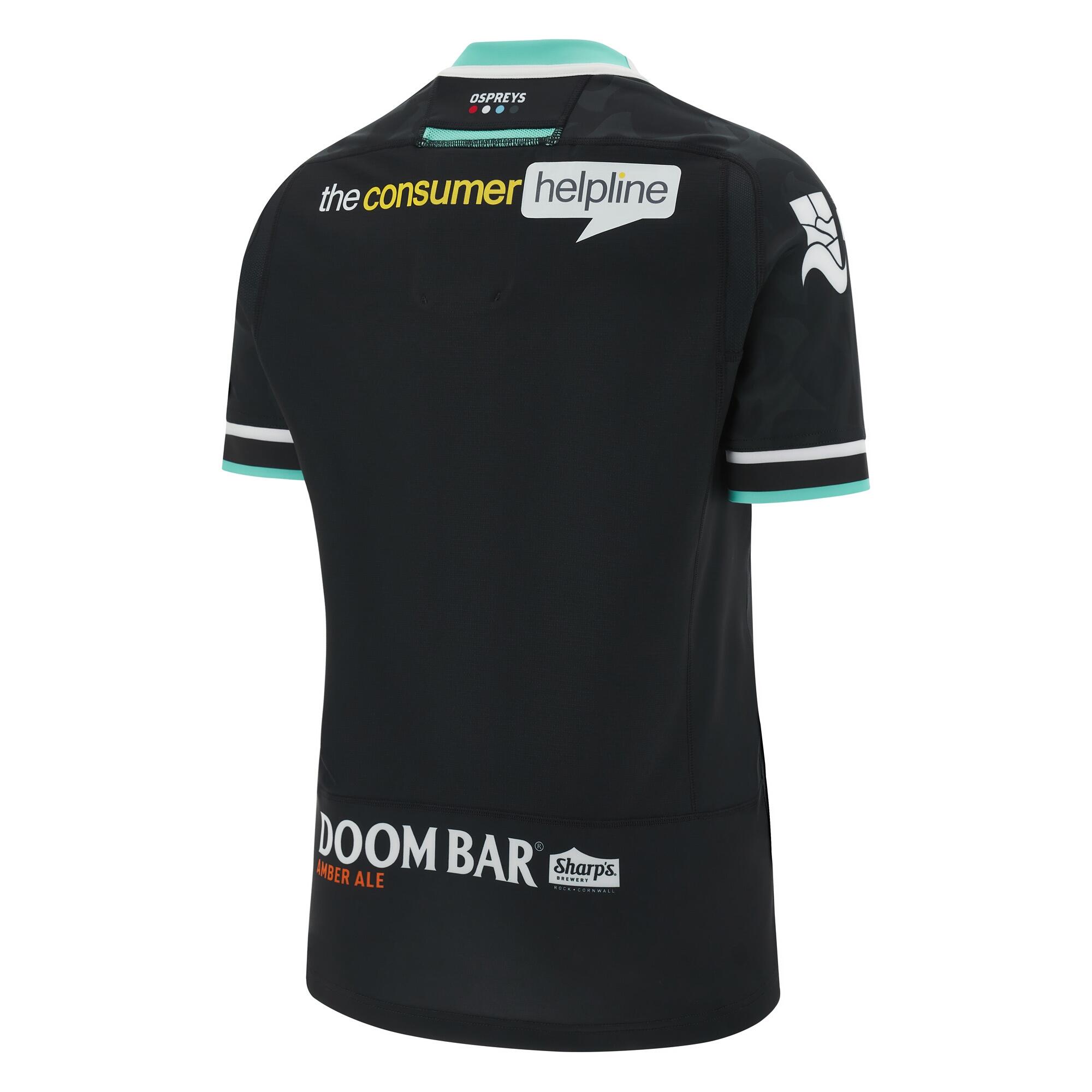 Macron Ospreys 23/24 Mens Home Rugby Shirt Slim Fit 2/6