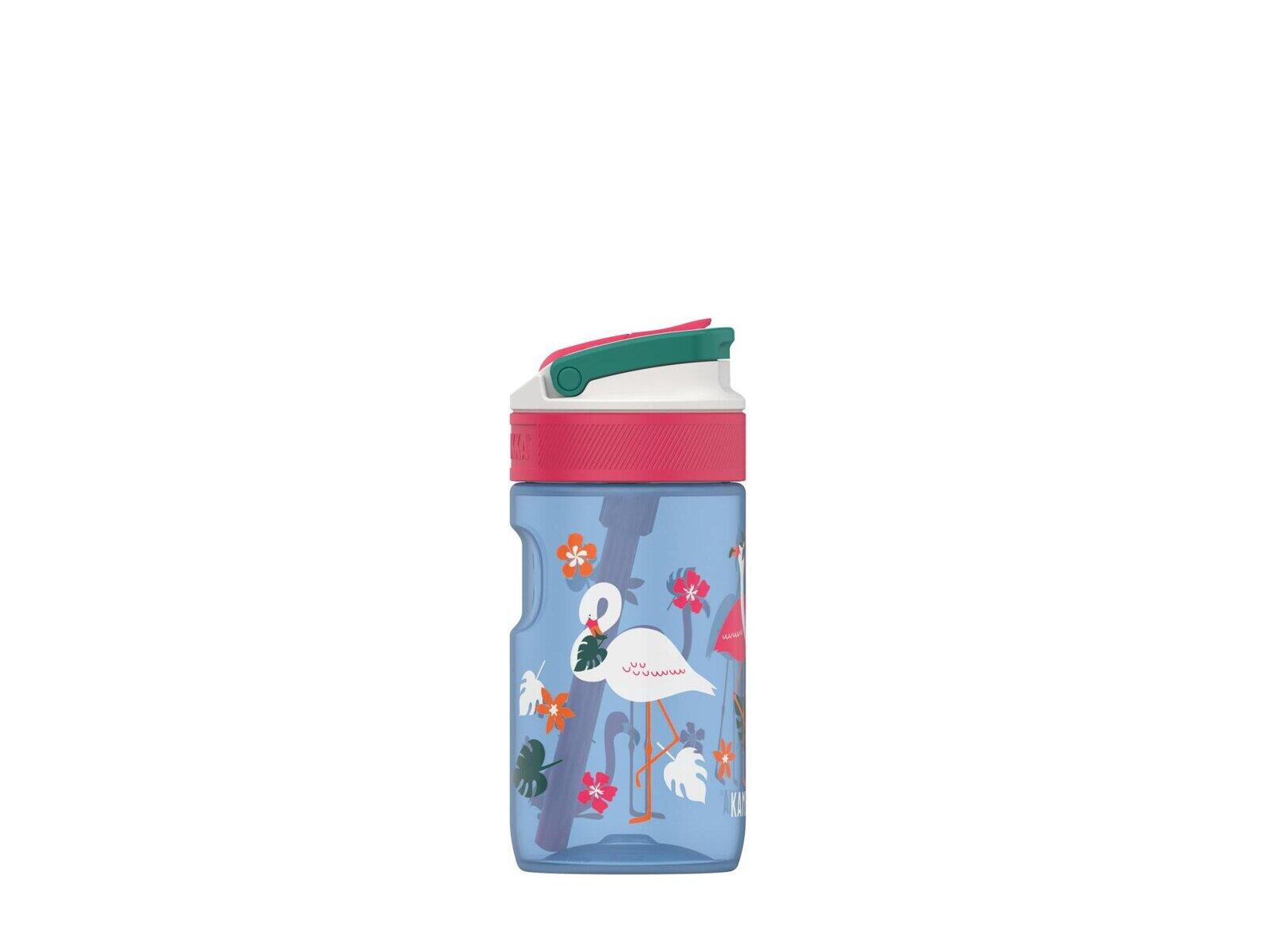 Trinkflasche Kambukka Lagoon 400 ml, Blue Flamingo, Trinkhalm, auslaufsicher 5/7