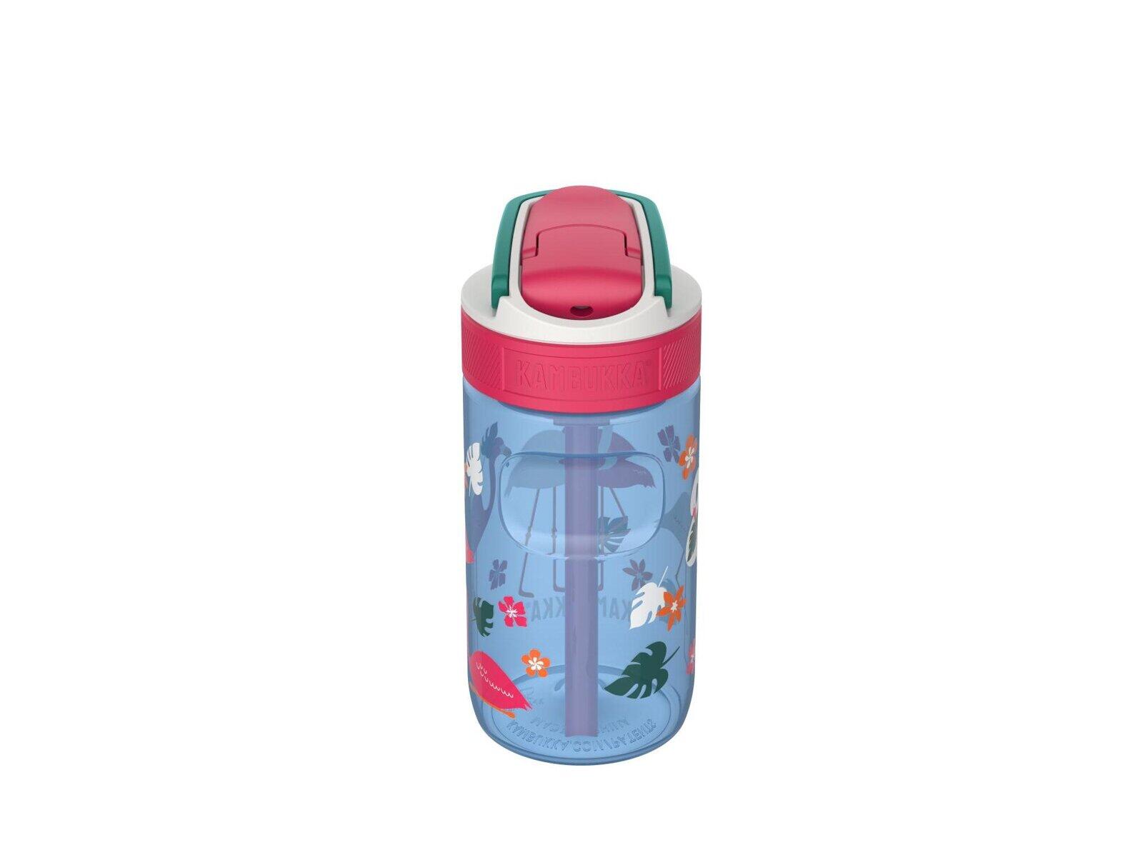 Trinkflasche Kambukka Lagoon 400 ml, Blue Flamingo, Trinkhalm, auslaufsicher 3/7
