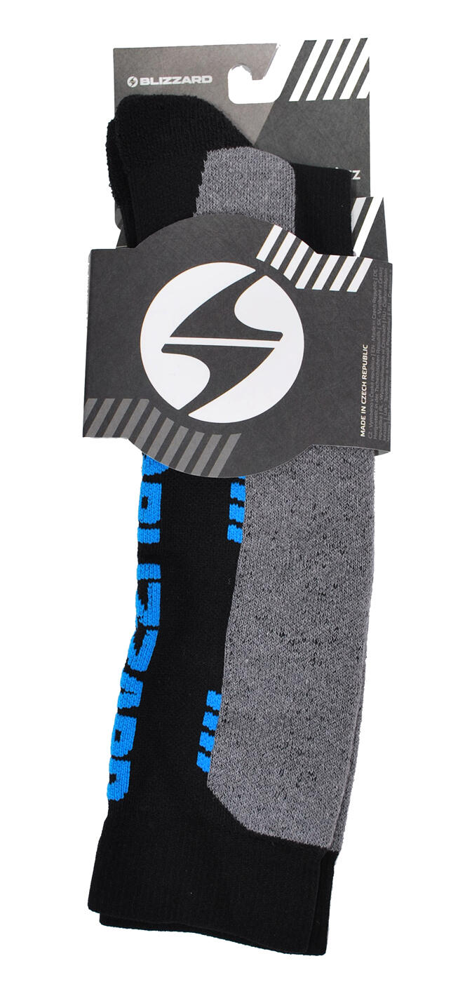 Skarpety narciarskie Blizzard Wool Sport Ski Junior Merino black/blue 4/4
