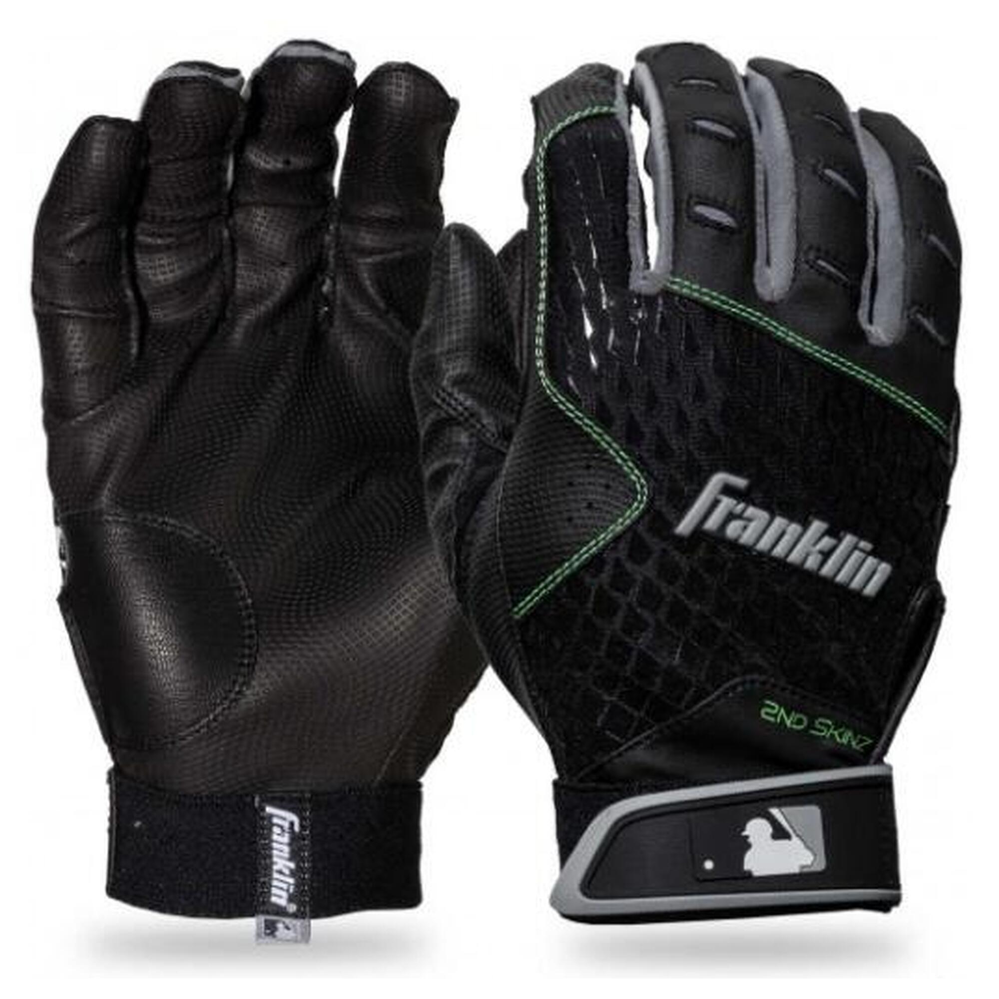 Guantes de bateo de béisbol - Softball - 2ND-SKINZ - (negro) - Adulto XL