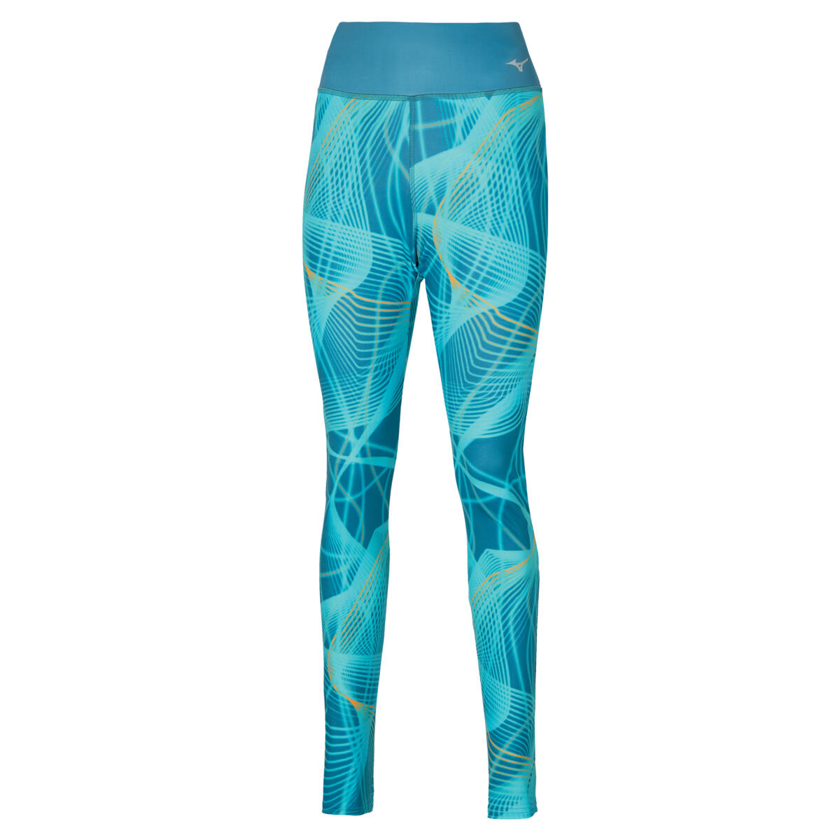 Mizuno Womens Printed Tights Copen Blue 1/3