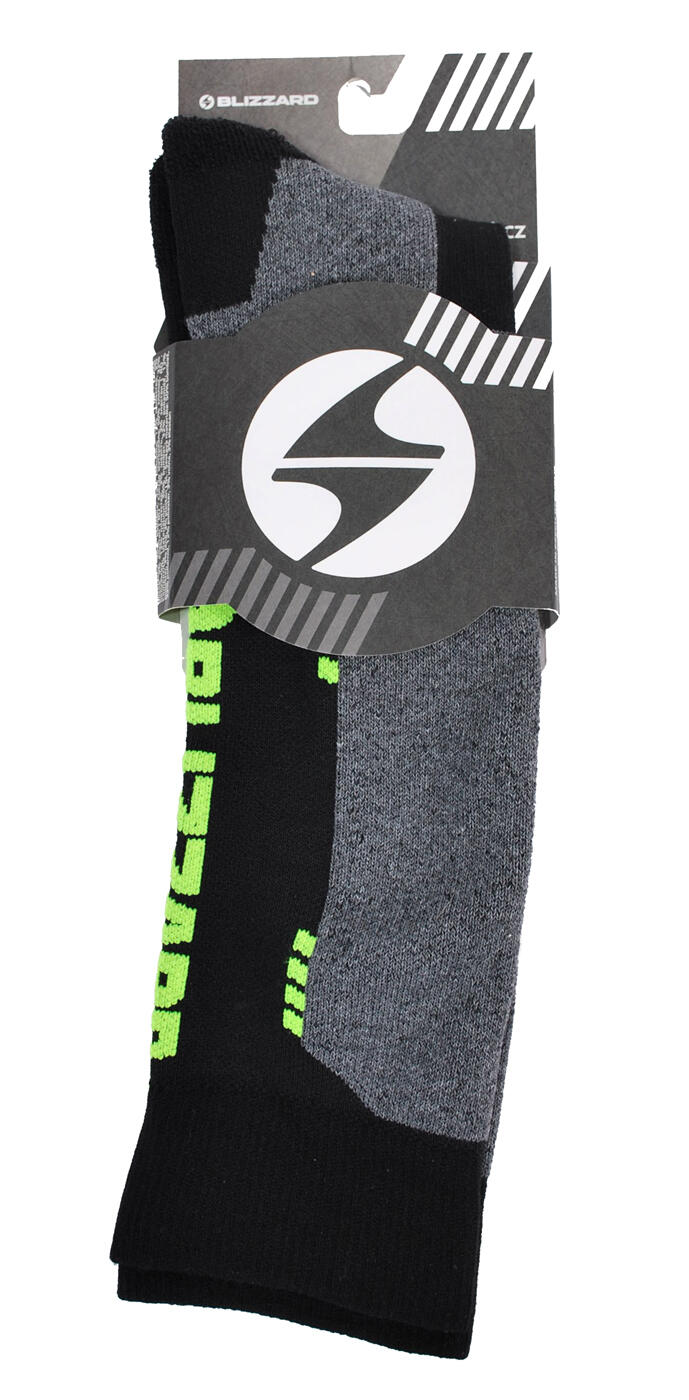 Skarpety narciarskie Blizzard Wool Sport Ski Merino black/green 4/4