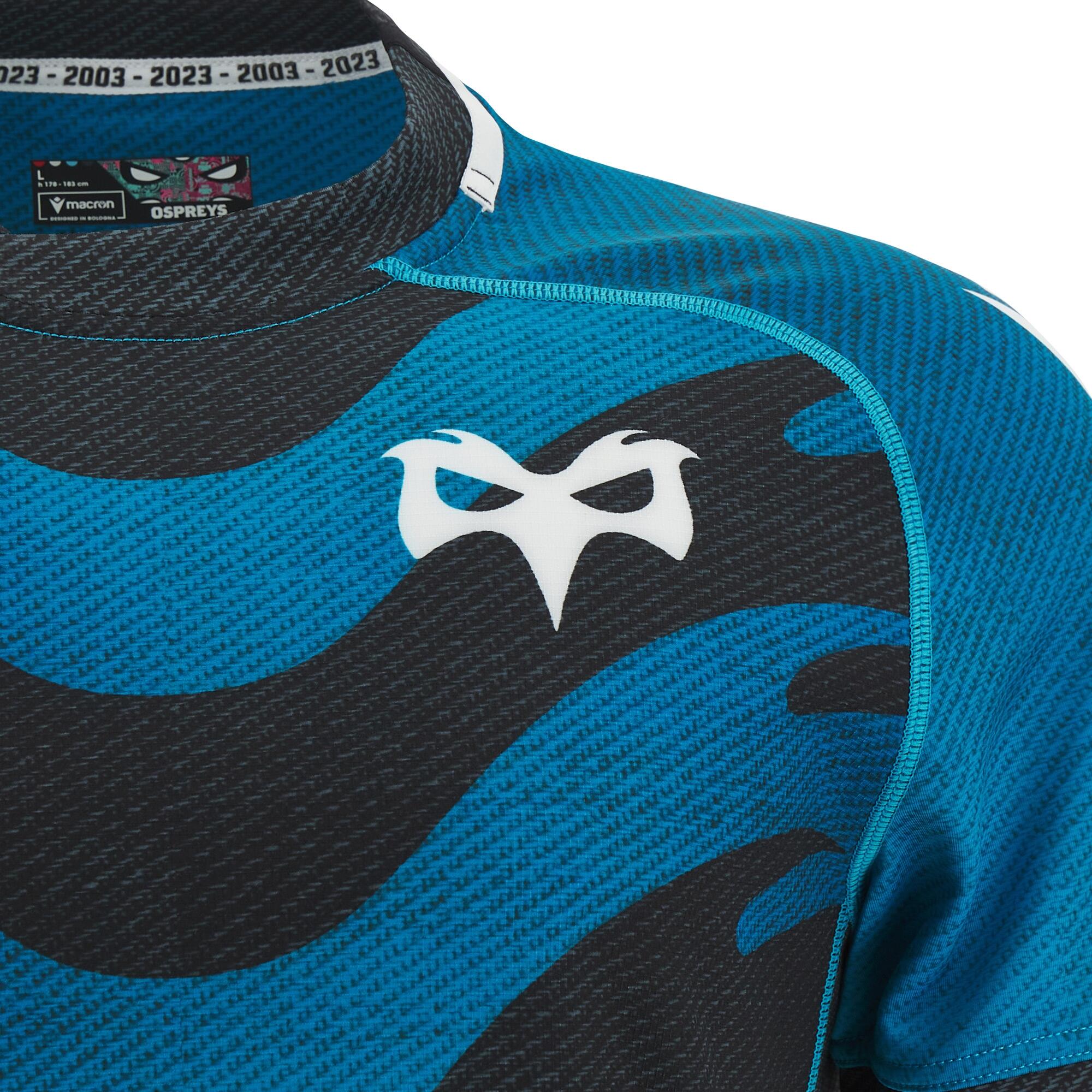 Ospreys 23/24 Mens Slim Fit Training Rugby Shirt 3/6