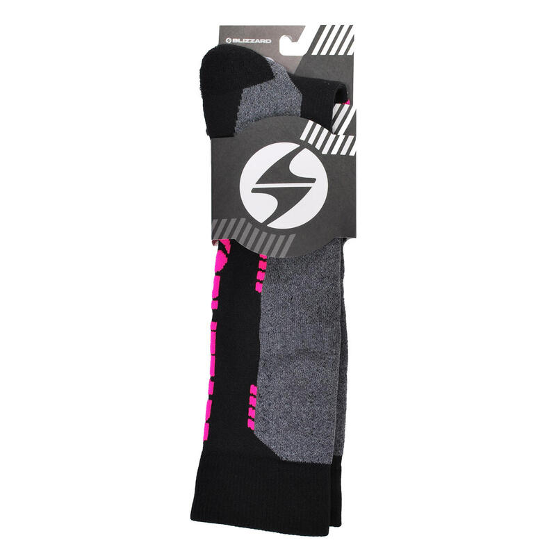 Skarpety narciarskie Blizzard Wool Sport Ski Merino black/pink