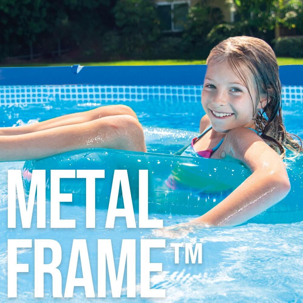 Intex Rond Frame Zwembad - 244 x 51 cm - Blauw - Inclusief Zwembadfilterpomp - Solarzeil - Grondzeil