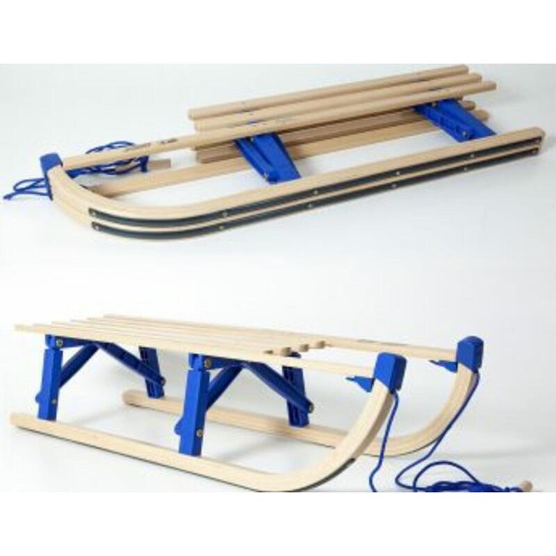 Opvouwbare houten slee met zitje - 100cm