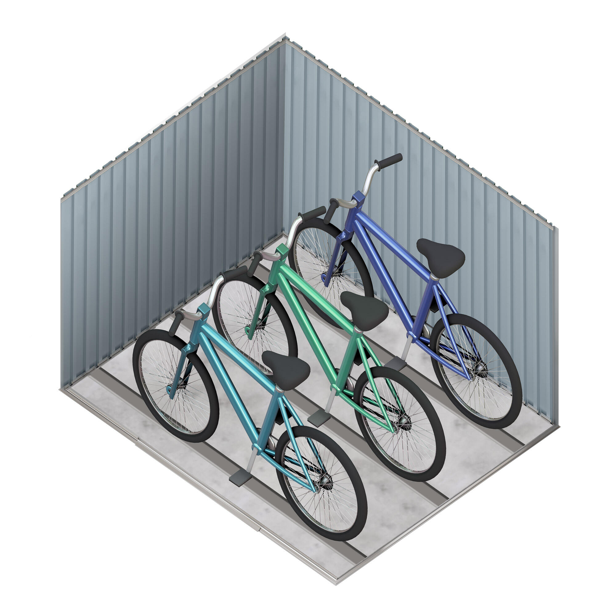 Armario bicicletas Arth 3,2 m² exterior para 3 bicis, almacenamiento seguro 3/5