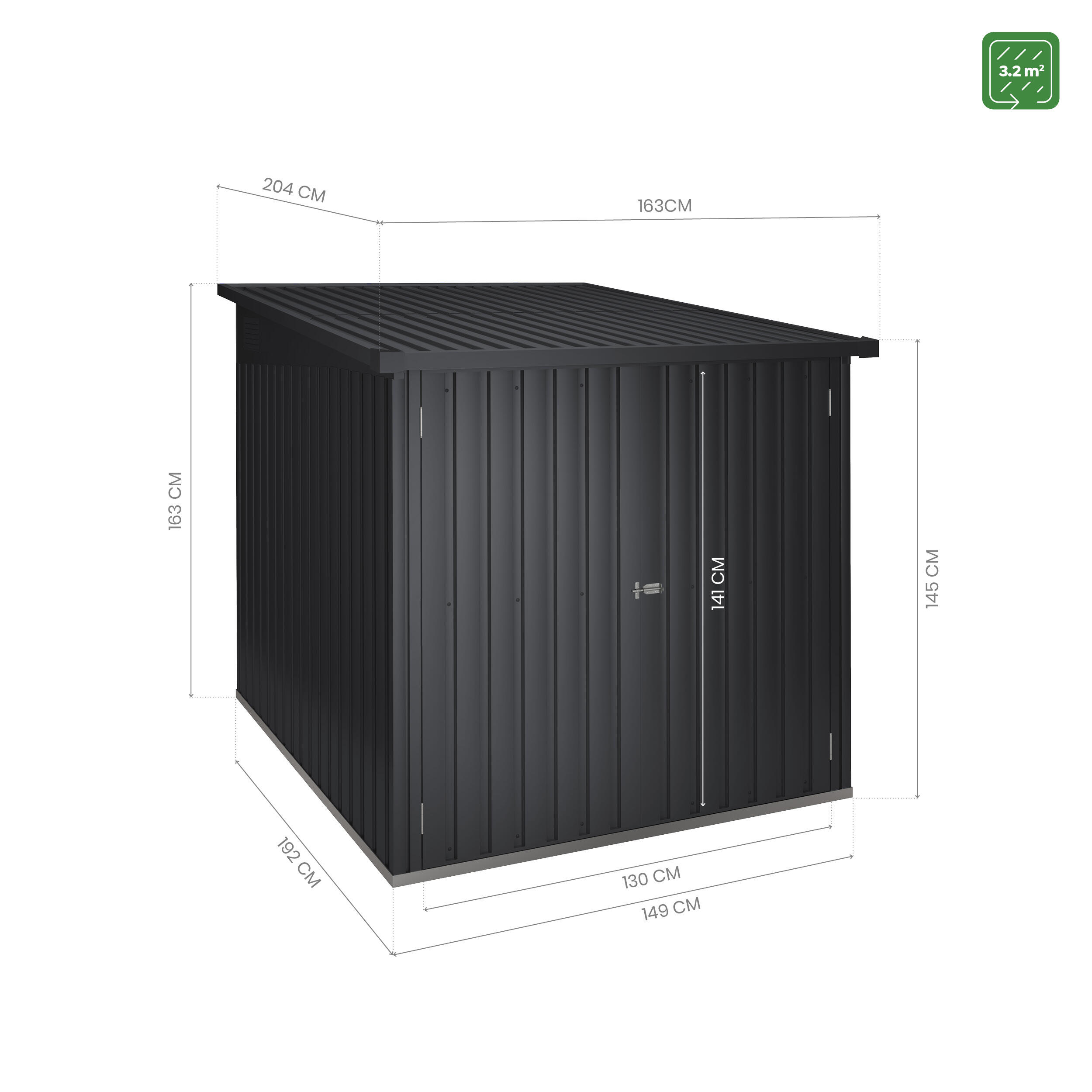 Armario bicicletas Arth 3,2 m² exterior para 3 bicis, almacenamiento seguro 4/5