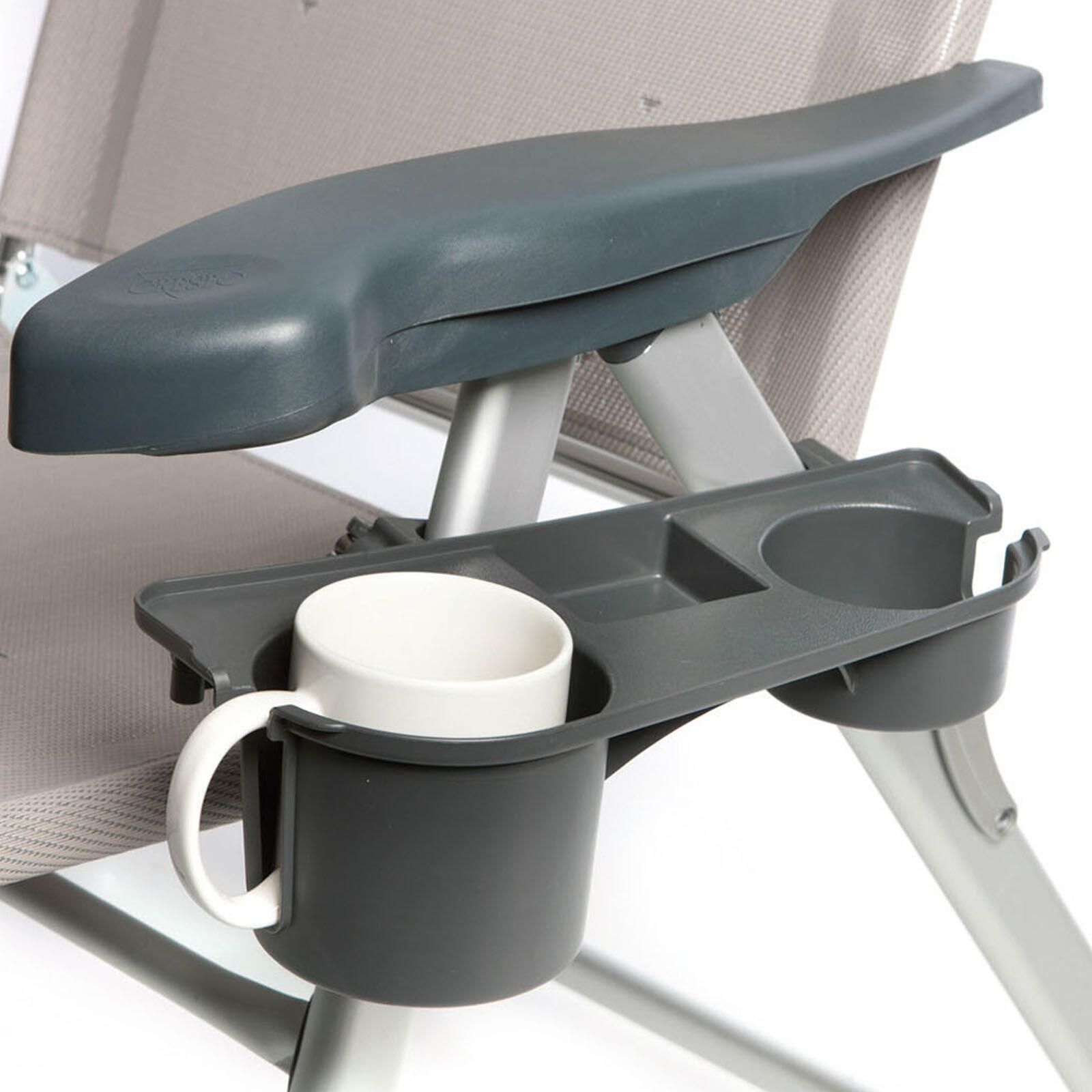 Bo-camp - Porte-boissons Pour Chaise De Camping Tablette Latérale Pliante - Pad - Gris - Taille Unique - Decathlon