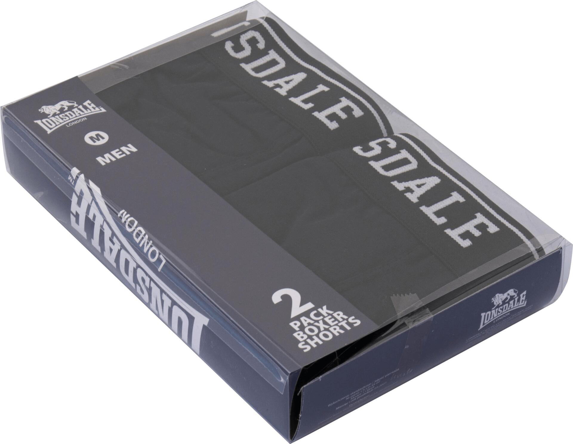 Men's Boxers Lonsdale Oxfordshire 2-pack Black 3/3