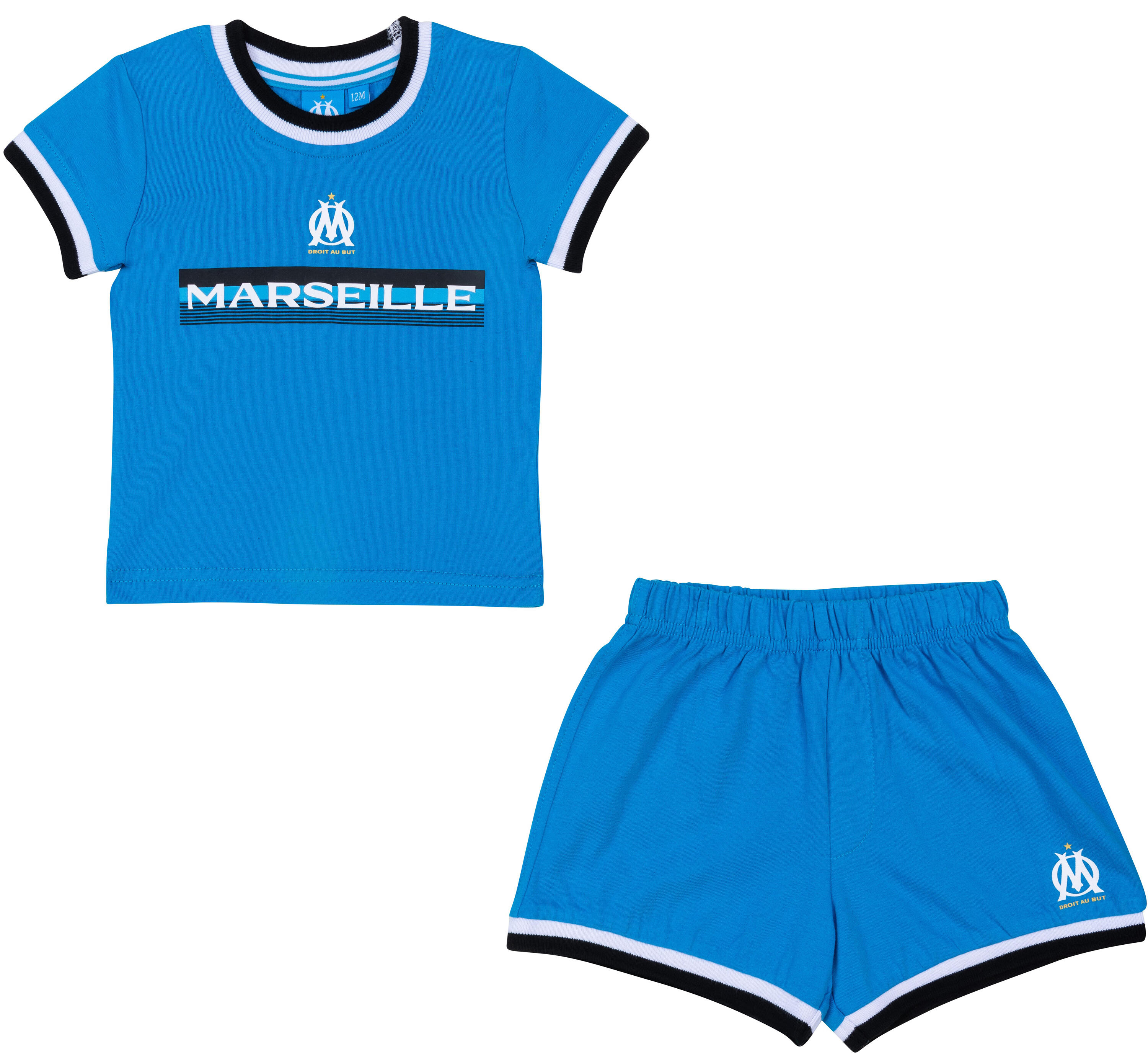 Ensemble bébé t-shirt short OM - officiel Olympique de Marseille 1/2