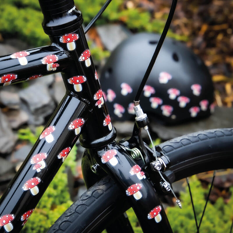 Fliegenpilz Fahrrad Sticker von Farbviereck