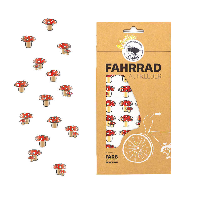 Fliegenpilz Fahrrad Sticker von Farbviereck