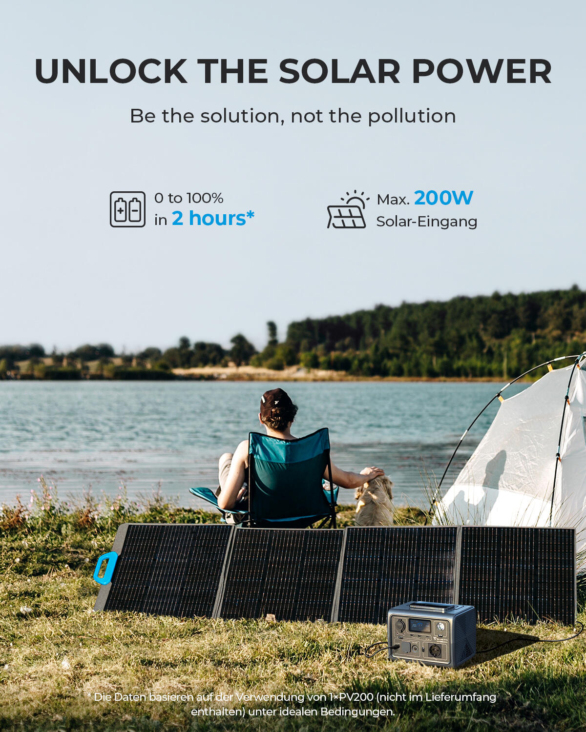 BLUETTI Generador Solar Portátil EB3A 268Wh/600W Batería LiFePO4 para Acampar 5/7