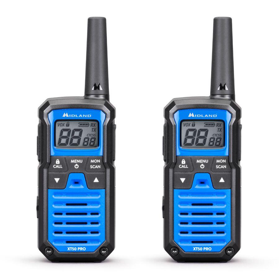 Midland - Midland Xt50 Pro - Talkie-walkie Pmr 446, 85 Canaux, Portée 8km, Ipx2 (lot De 2) - Talkie-walkie - Bleu|noir - Taille Unique - Decathlon