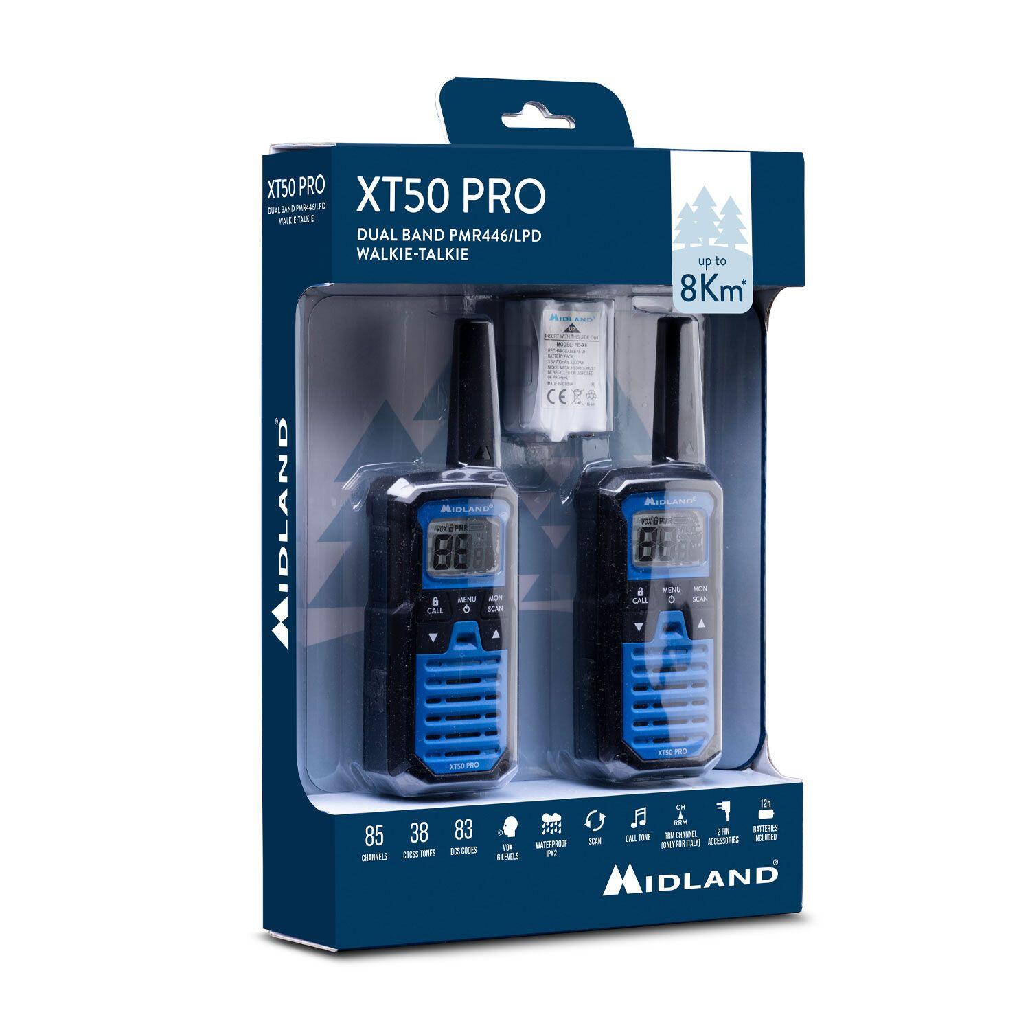 Pareja pmr446 de Walkie-Talkies XT50  PRO MIDLAND, hasta 8 Km 3/7