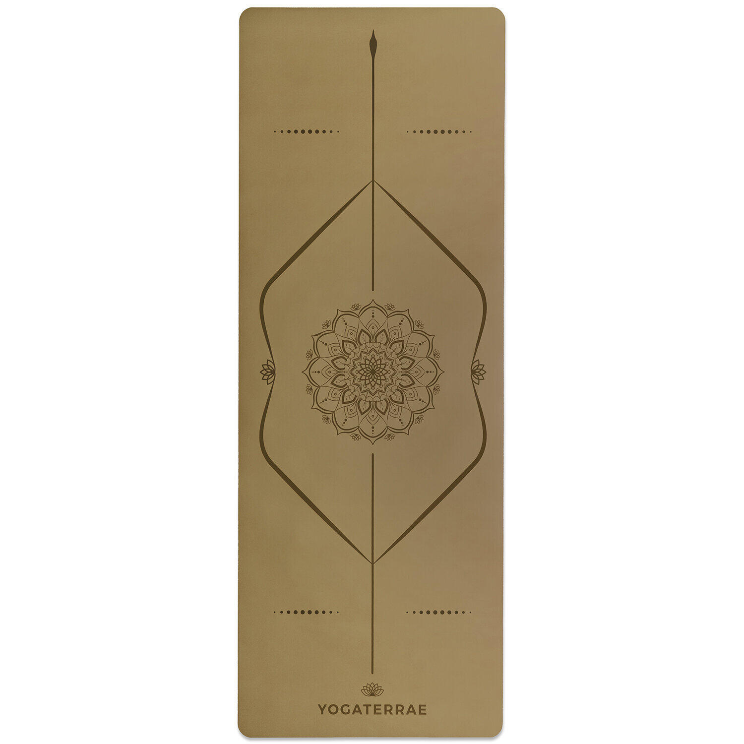 TAPIS YOGA ANTIDÉRAPANT NATUREL Confort Bronze Olive PU-Caoutchouc Mandala + SAC 4/7