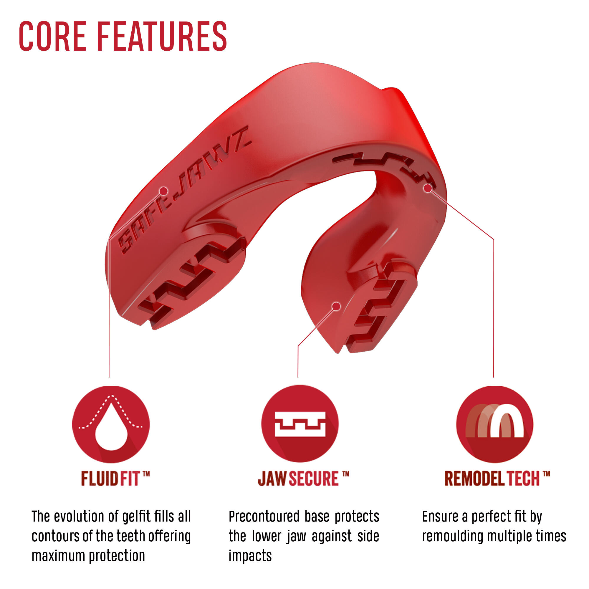 SafeJawz Intro Series Adult/Junior Self-Fit Mouth Guard 2/6