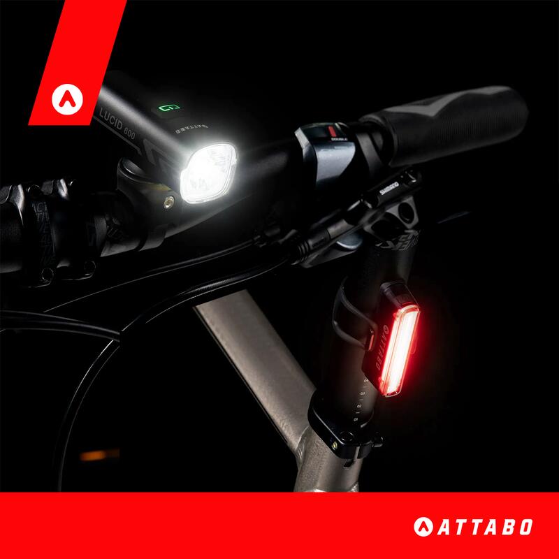 Set de lumini pentru bicicletă ATTABO LUCID 600 & 30