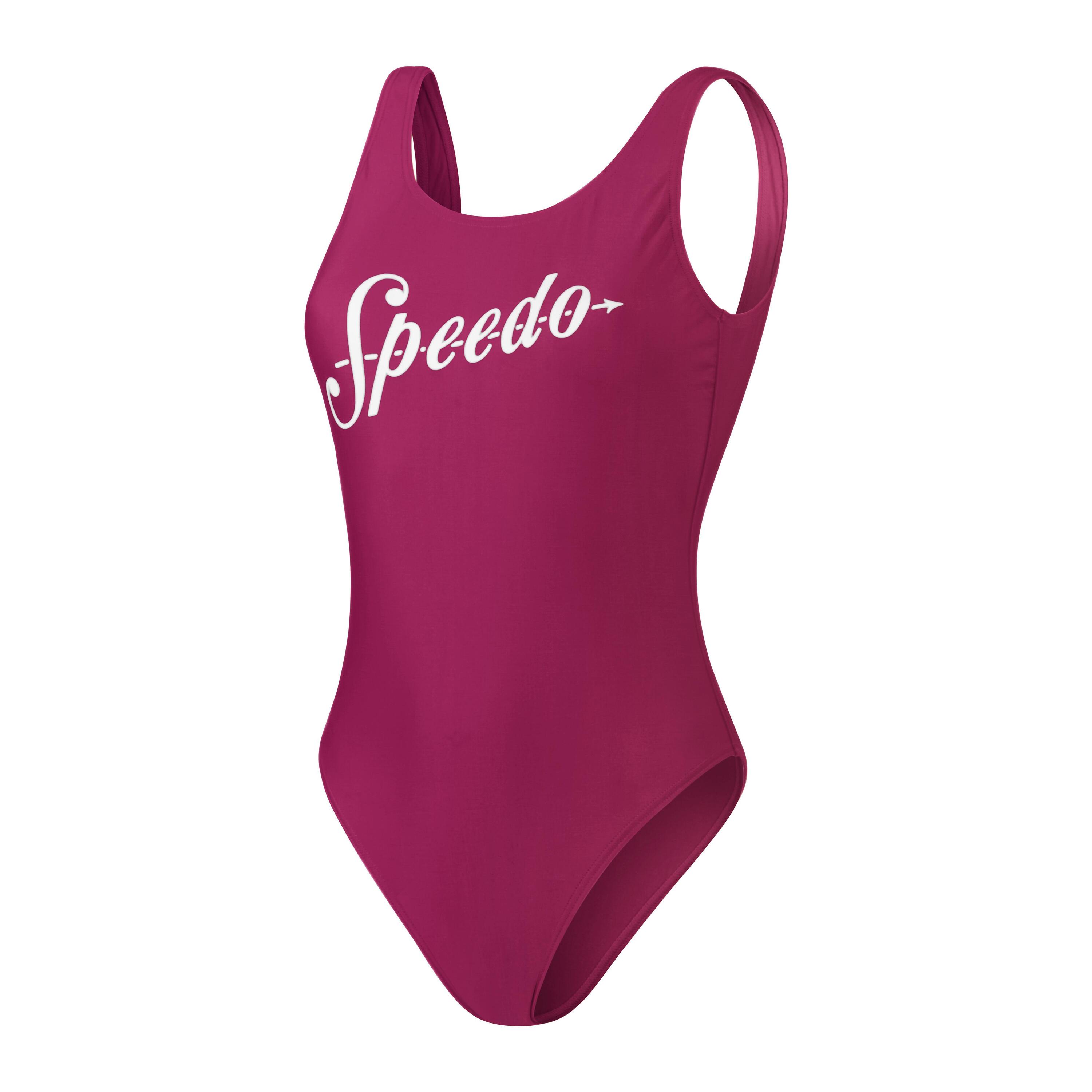 Maillot de bain dos nu profond à logo Speedo - Berry Cool - Taille 32 7/7