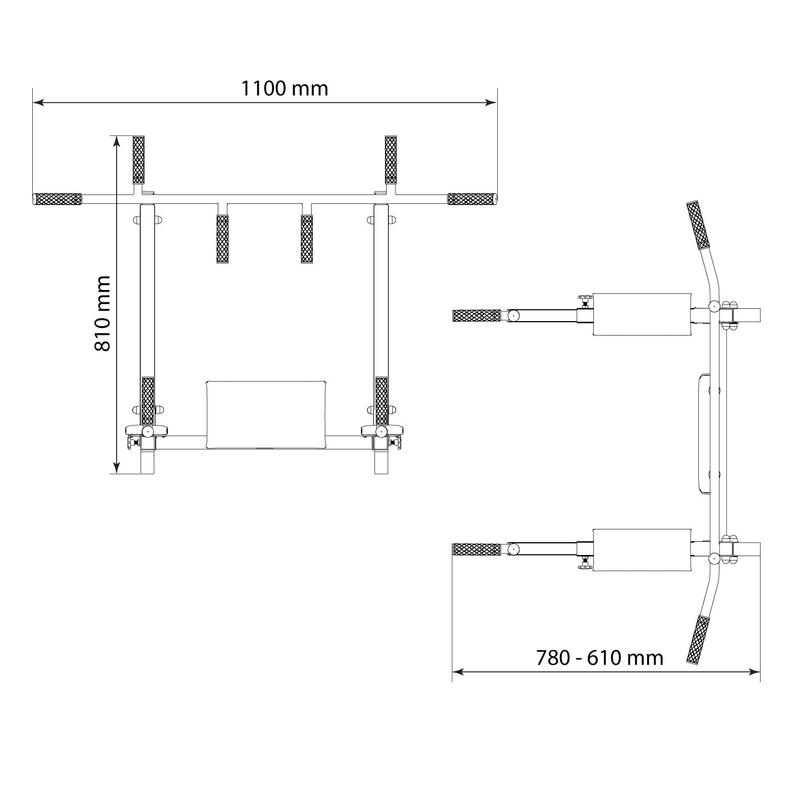 BARA DE TRACTIUNI SI ABDOMENE 2IN1 PENTRU SPALIER kssl080/3