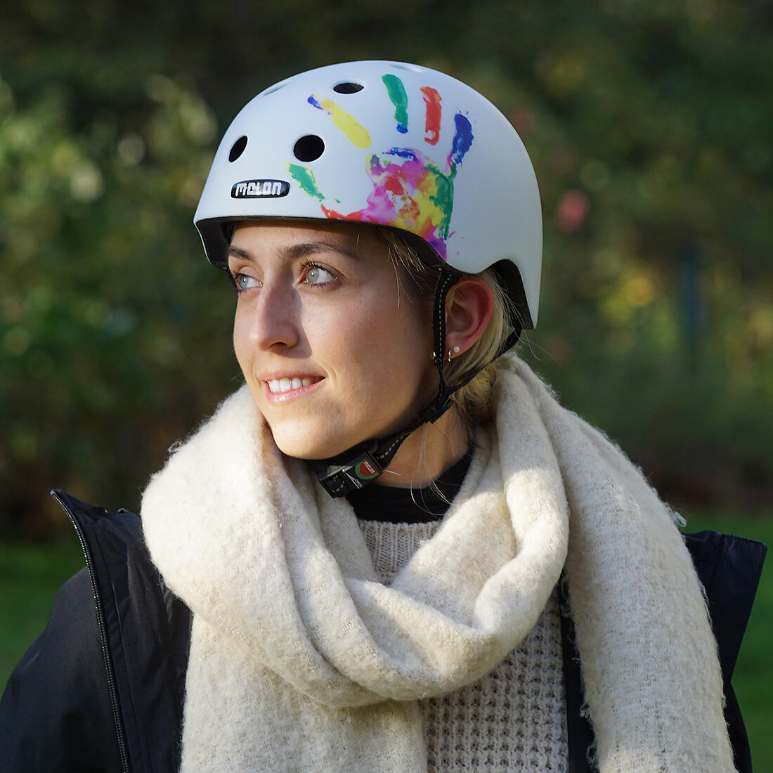 Capacete de bicicleta urbano Melon All Stars, impressão de mão mate 2/7
