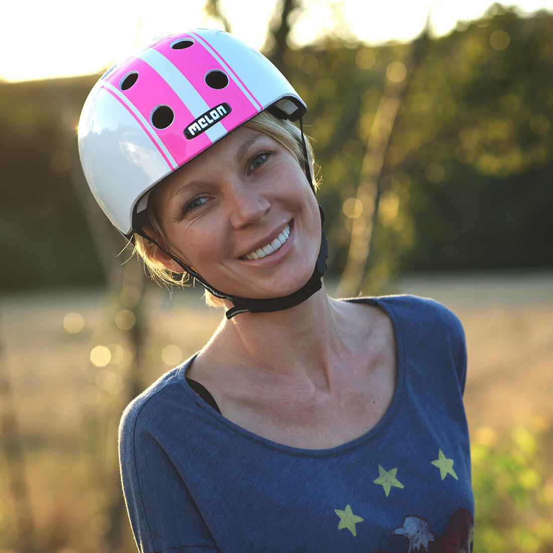 Melon  Double helmet White Pink