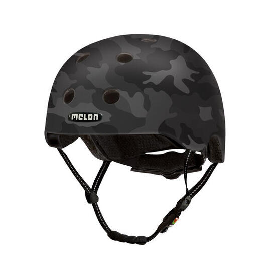 Kask rowerowy miejski „All Stars”, kamuflaż czarny matowy