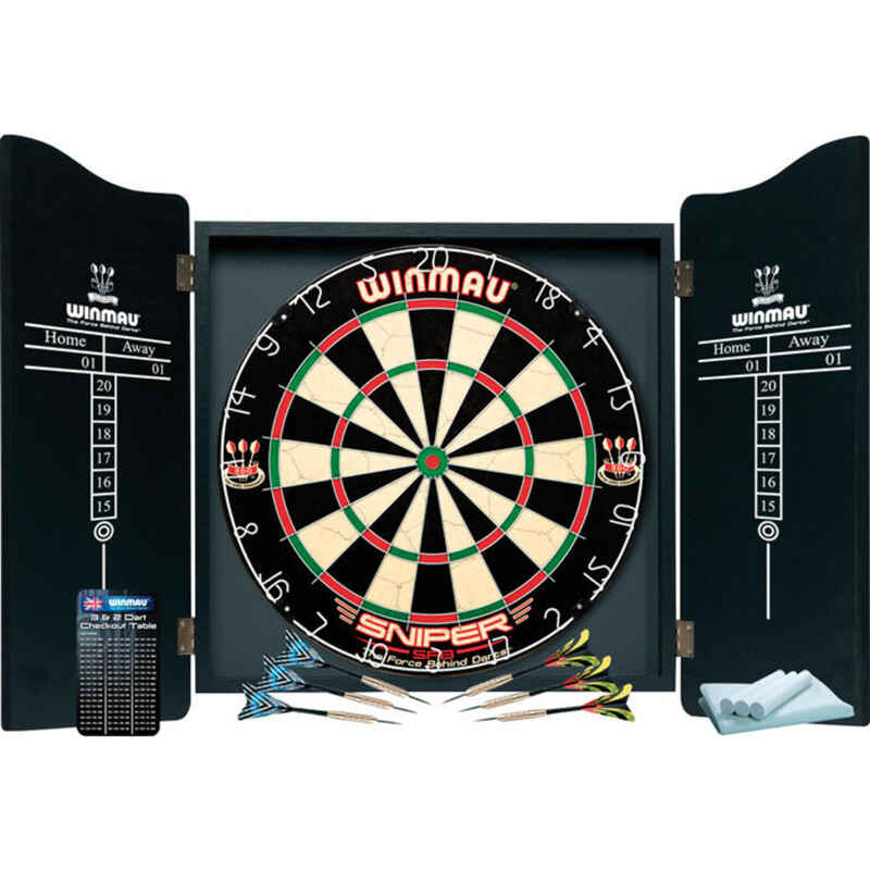 Winmau Pro Dart Set, Kabinett, Dartscheibe und Pfeile