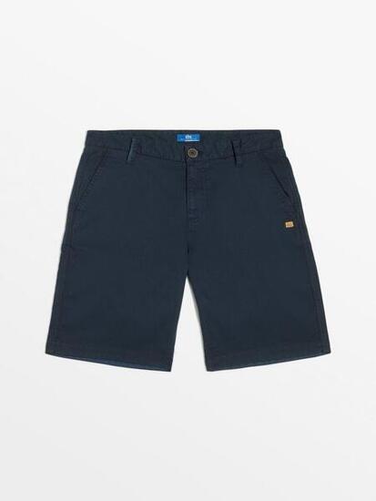 Bermuda ceinture droite avec passants Homme - MARCOBER Navy