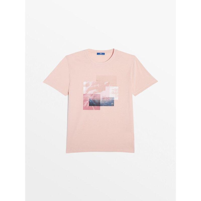 T-shirt manches courtes Homme - ELWINTEE Flamant Rose