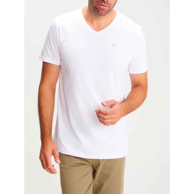 T-shirt manches courtes Homme - BASIKVER Blanc
