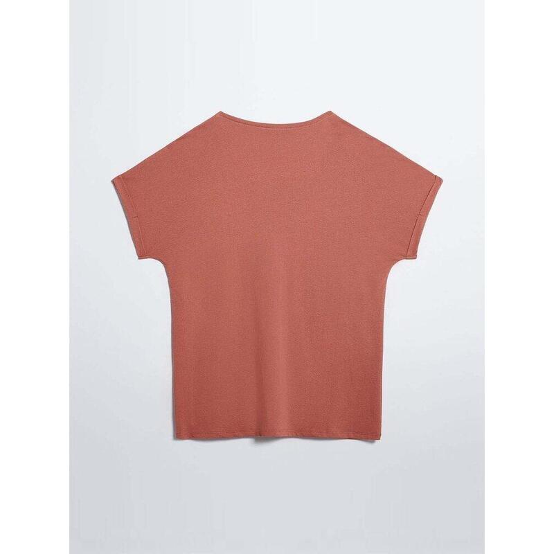 T-shirt manches courtes Femme - CLOVATEE Terracotta