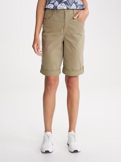 Bermuda ceinture semi-élastiquée avec passants Femme - GEMMEMID Sauge