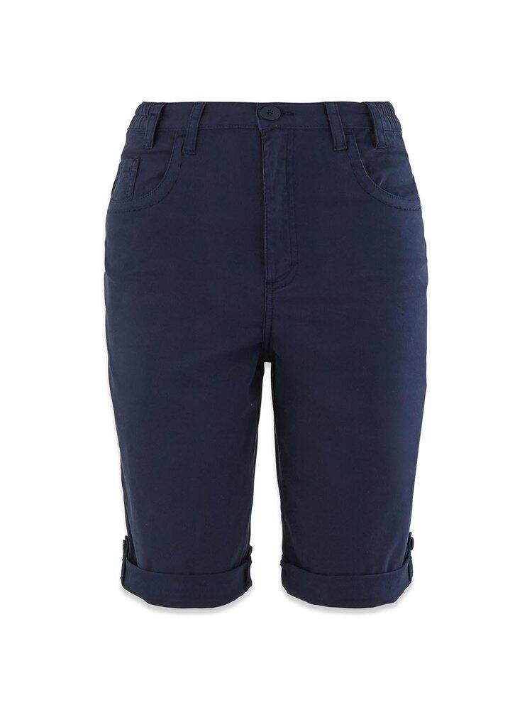 Bermuda ceinture semi-élastiquée avec passants Femme - GEMMEMID Navy 3/5