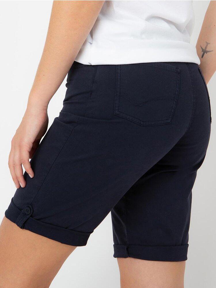 Bermuda ceinture semi-élastiquée avec passants Femme - GEMMEMID Navy 2/5