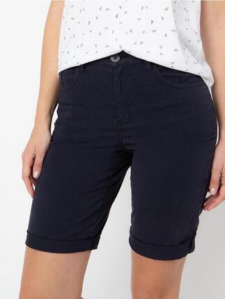 Bermuda ceinture semi-élastiquée avec passants Femme - GEMMEMID Navy