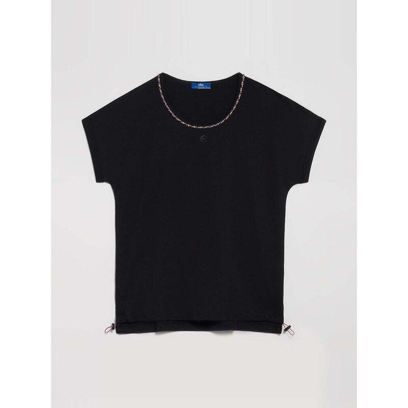 T-shirt manches courtes Femme - MEDRATEE Noir