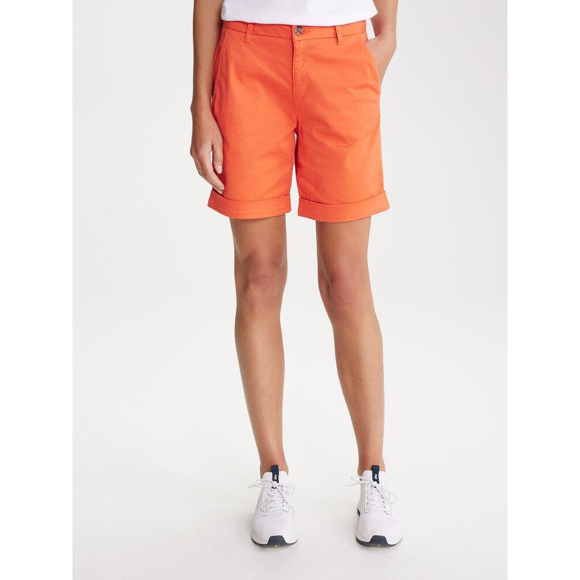 Tbs - Bermuda Ceinture Semi-élastiquée Avec Passants Femme - Gemmemid39296 Grenadine - Short - Orange|rouge - 42 M/l - Decathlon